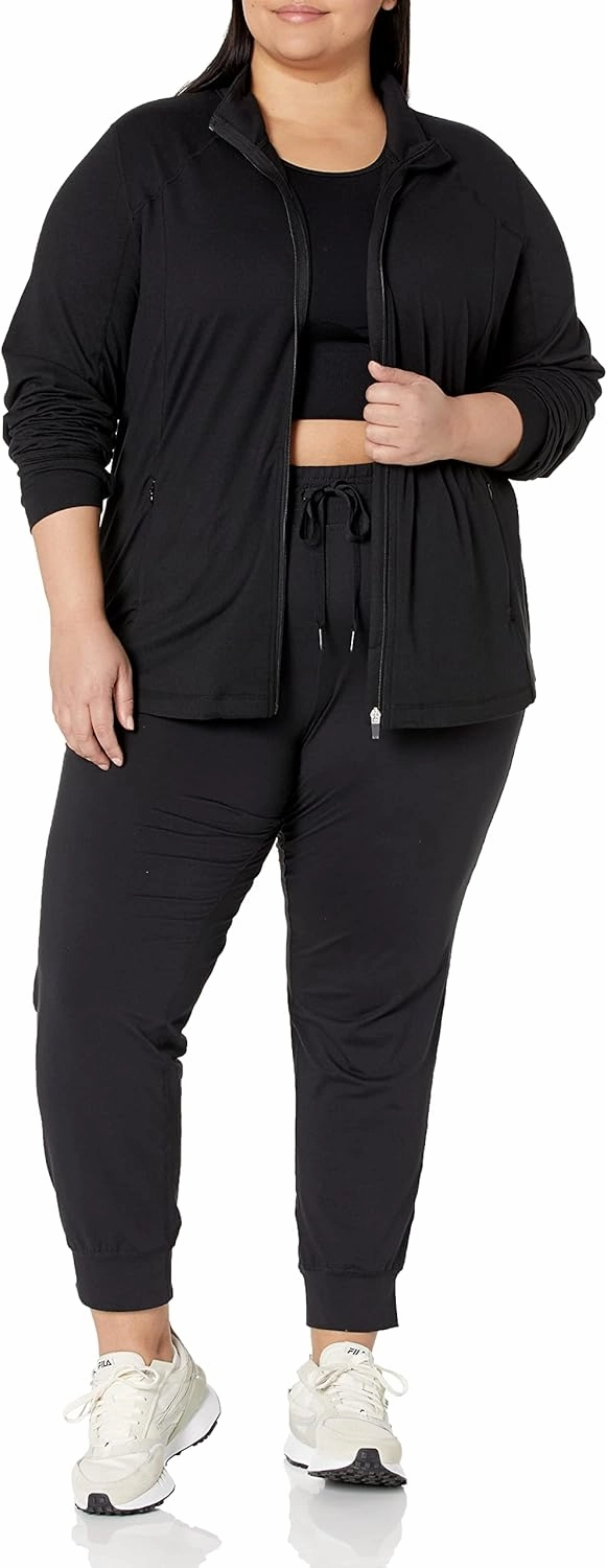 Amazon Essentials Women's Fleece Full-Zip Jacket - Brushed Tech Stretch (Available in Plus Size)