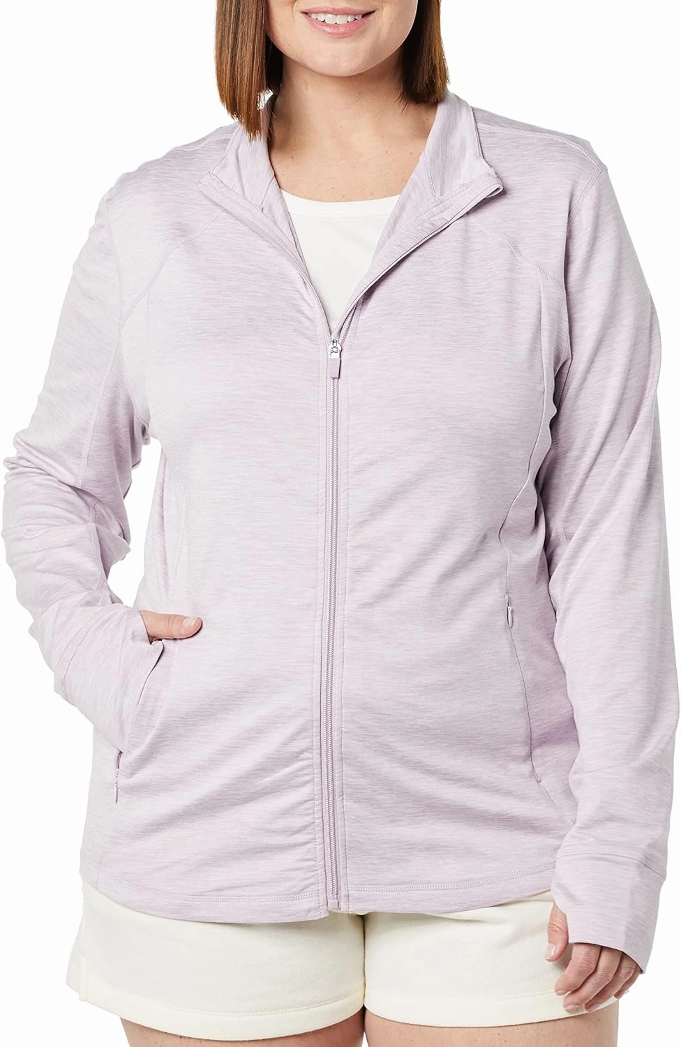 Amazon Essentials Women's Fleece Full-Zip Jacket - Brushed Tech Stretch (Available in Plus Size)