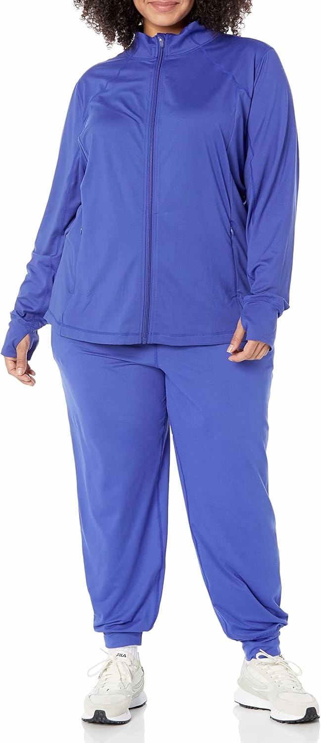 Amazon Essentials Women's Fleece Full-Zip Jacket - Brushed Tech Stretch (Available in Plus Size)