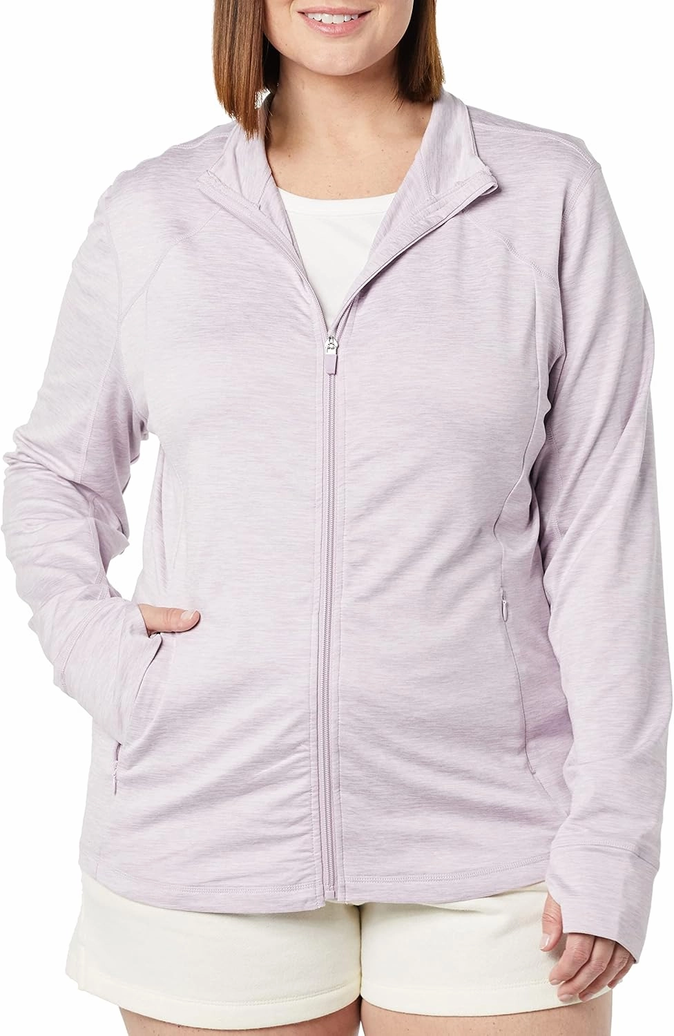 Amazon Essentials Women's Fleece Full-Zip Jacket - Brushed Tech Stretch (Available in Plus Size)