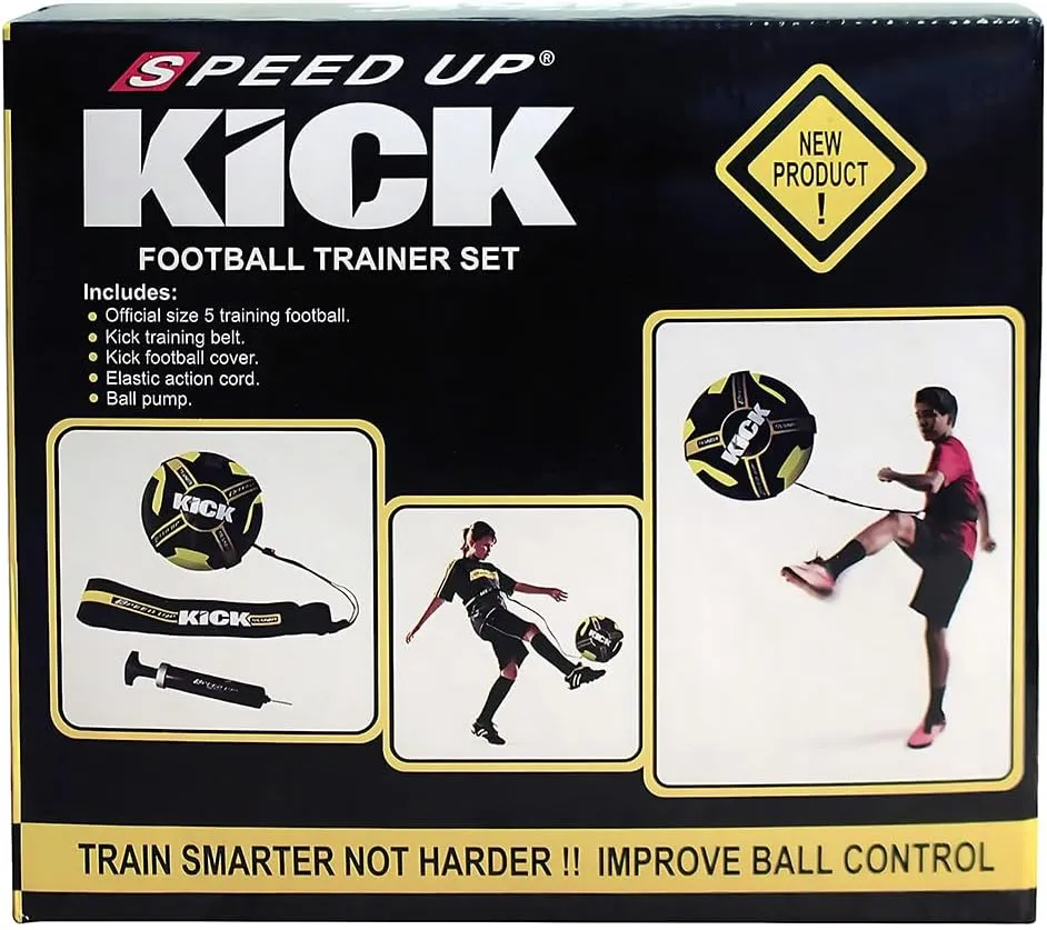 Amber Fight Gear Soccer Football Kick Throw Solo Trainer Practice Training Aide with Adjustable Waist Belt - Fits Ball Size 3, 4, and 5