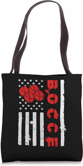 American Flag Bocce Ball Player USA Bocce Team Tote Bag