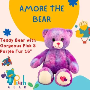 Amore The Bear 16 inch Plush Stuffed Animal - Soft Teddy Bear Toy Gift for Kids, Toddlers, Children,Cozy, Cuddle, Buddy Birthday, Present Snuggly Plushie