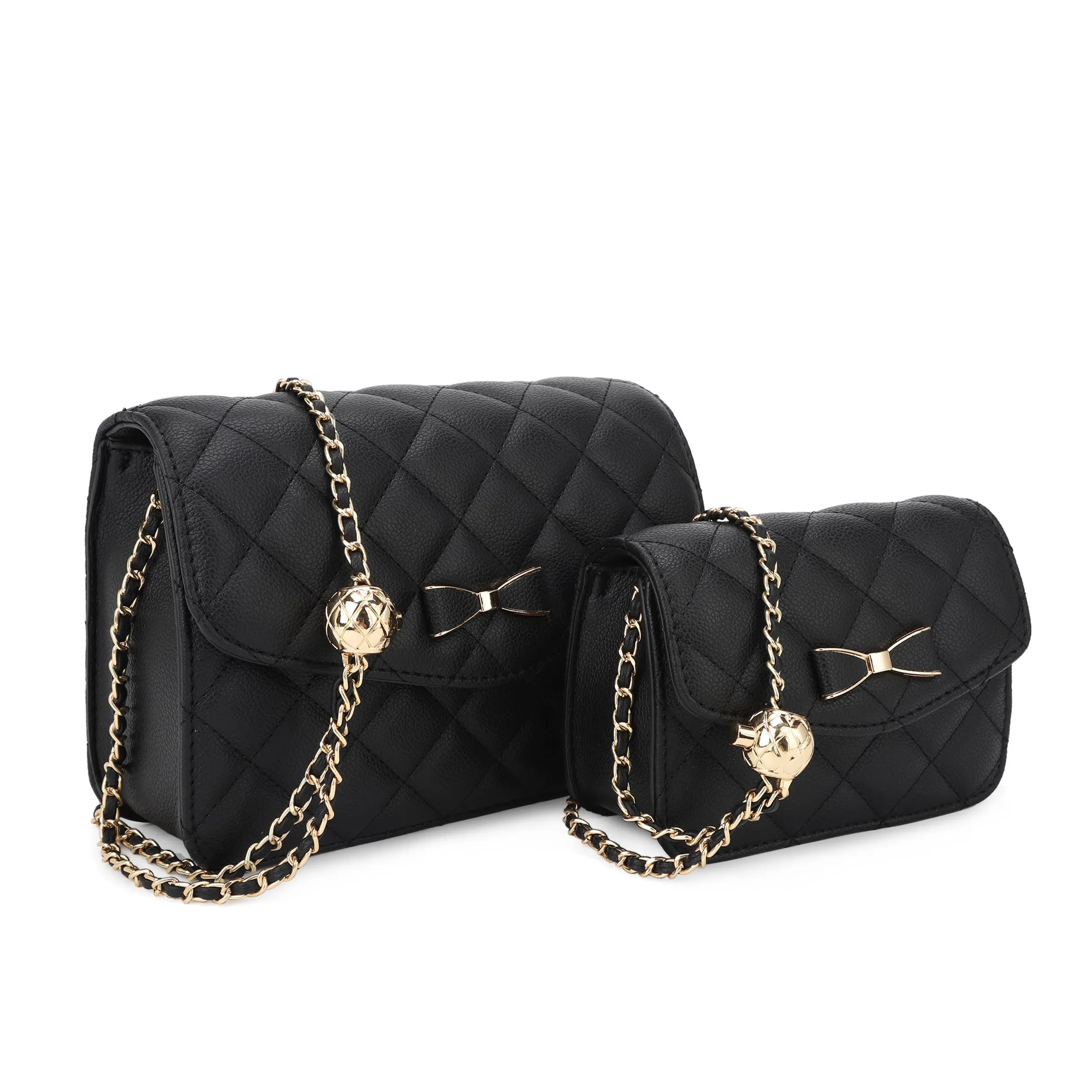 Anabel 2-in-1 Crossbody Bag with Adjustable Gold Ball Chain