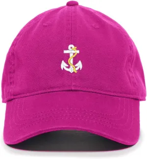 Anchor with Rope Baseball Cap Embroidered Cotton Adjustable Dad Hat