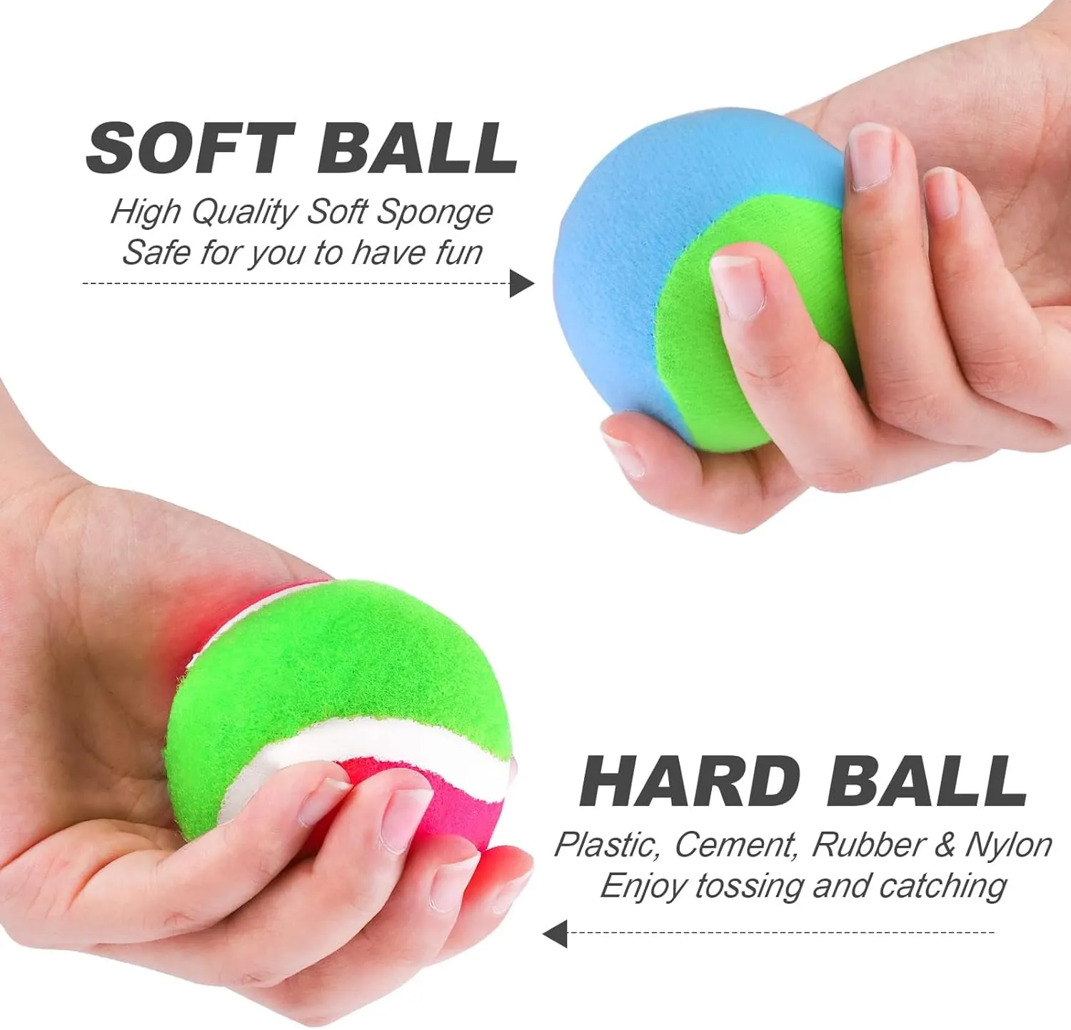 Aneco Toss and Catch Paddle Game Set Disc Paddles and Toss Ball Sport Game with Storage Bag, 6 Paddles and 6 Balls