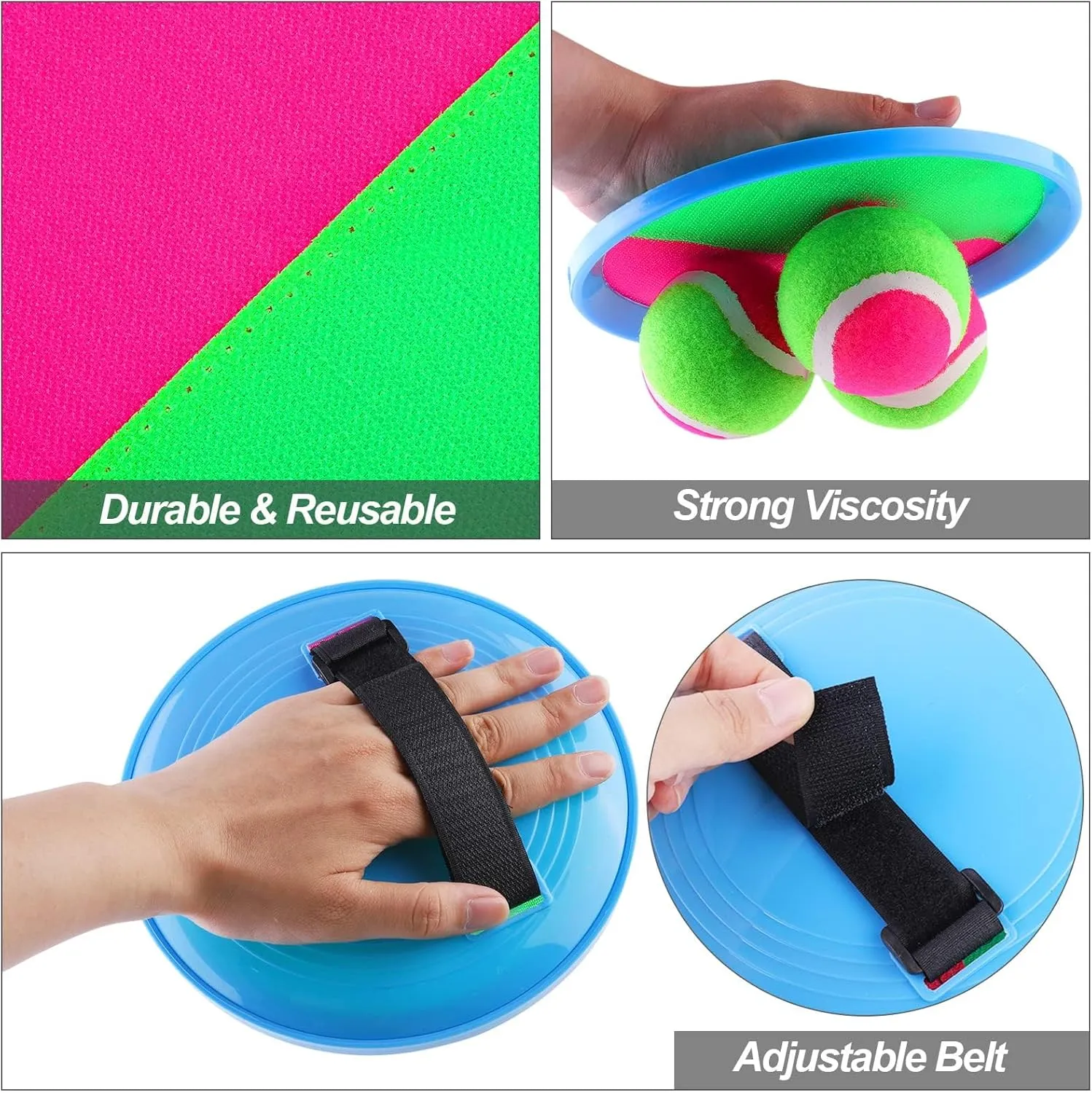 Aneco Toss and Catch Paddle Game Set Disc Paddles and Toss Ball Sport Game with Storage Bag, 6 Paddles and 6 Balls