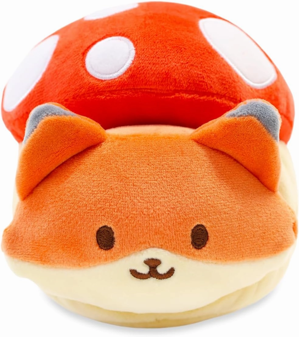 Anirollz Stuffed Animal Plush Toy – 6" Small Spring Outfitz Plush Doll | Soft, Squishy, Warm, Cute, Comfort, Safe | Birthday Gift Pillow with Fox in Mushroom Foxiroll