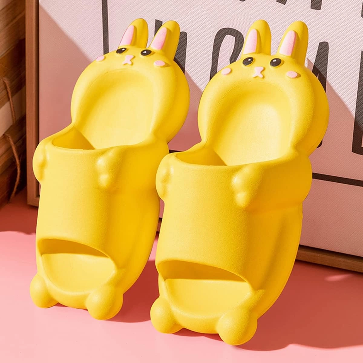 Aoakva Kawaii Slippers Kawaii Clogs Mules for Girls Women Cute Bunny/Bear Summer Shower Slippers Non-Slip Beach Shoes EVA Soft