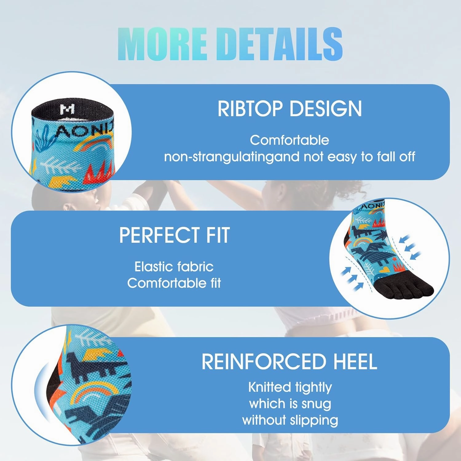 AONIJIE Toe Socks for Men and Women Athletic Hiking Coolmax Socks with toes - Soft Comfortable and Moisture Wicking