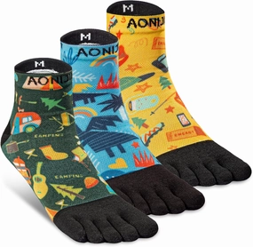 AONIJIE Toe Socks for Men and Women Athletic Hiking Coolmax Socks with toes - Soft Comfortable and Moisture Wicking
