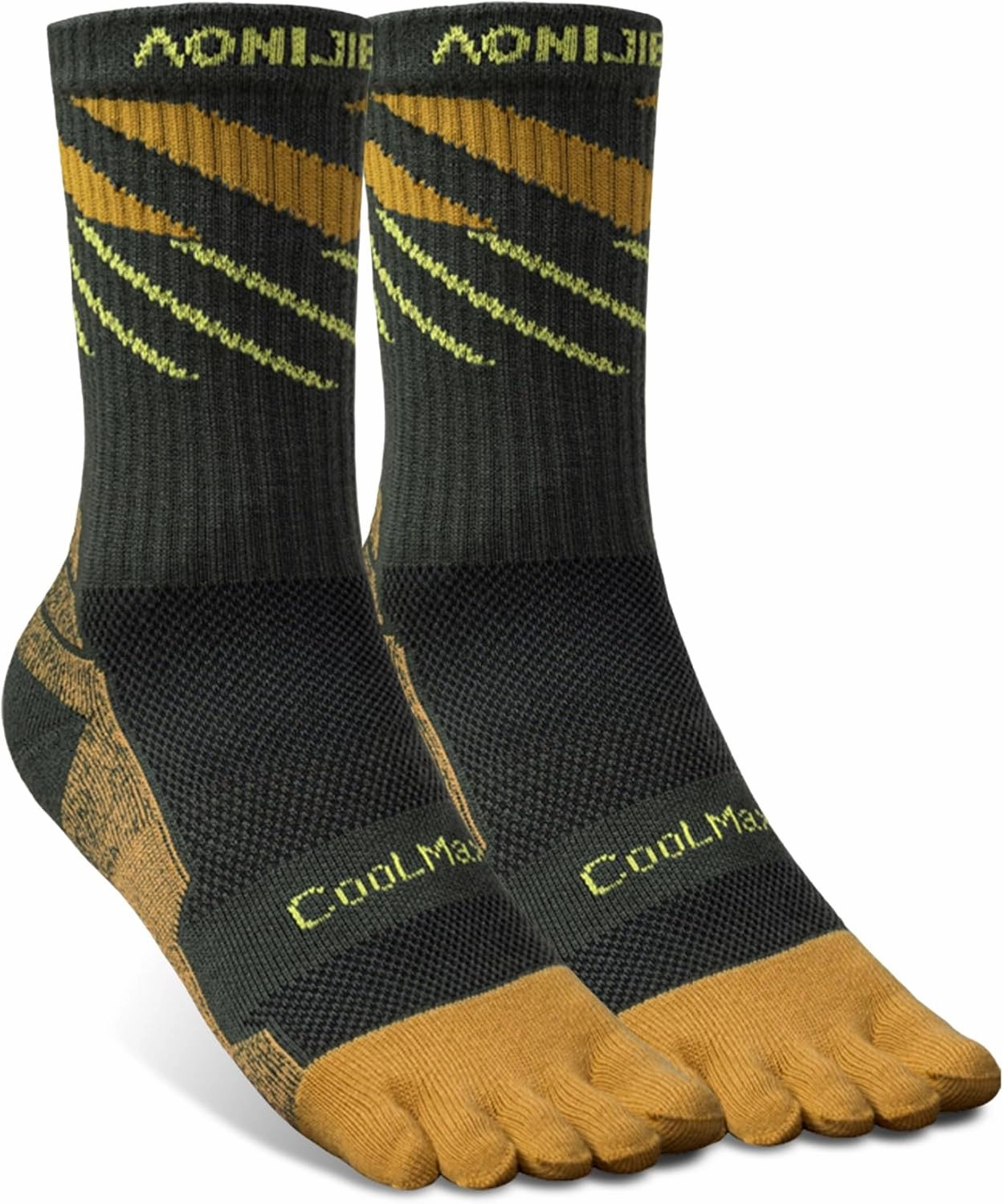 AONIJIE Toe Socks for Men and Women Athletic Hiking Coolmax Socks with toes - Soft Comfortable and Moisture Wicking