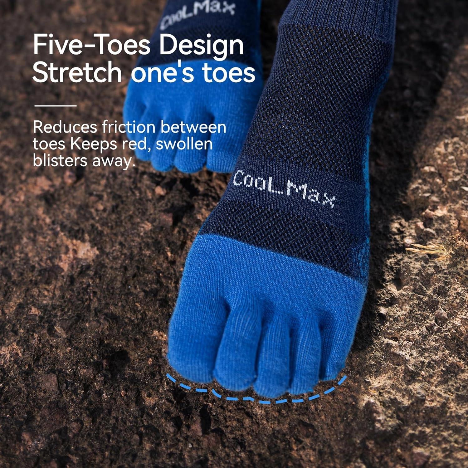 AONIJIE Toe Socks for Men and Women Athletic Hiking Coolmax Socks with toes - Soft Comfortable and Moisture Wicking