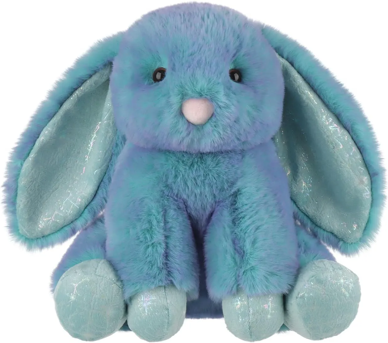 Apricot Lamb Colorful Bunny Stuffed Animals for Kids, Soft Cute Plush Toys for Baby Girl and Boy, Fluffy Diamond Blue Colorful Bunny Diamond Blue