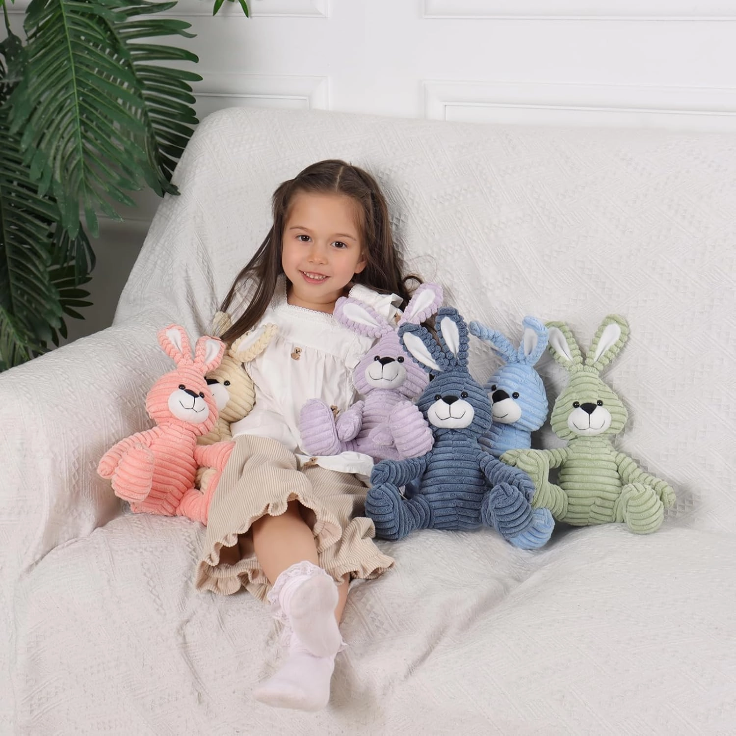 Apricot Lamb Toys Plush Corduroy Rabbit Bunny Stuffed Animal Soft Cuddly Perfect for Child (Corduroy Bunny)