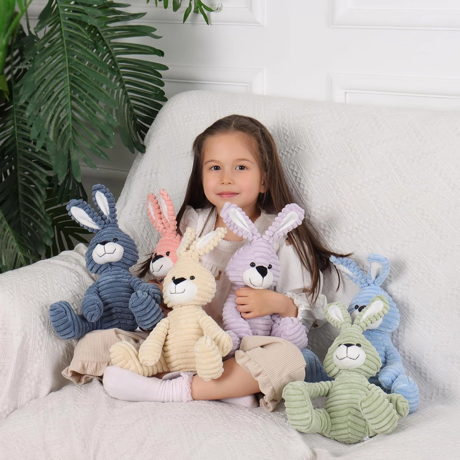 Apricot Lamb Toys Plush Corduroy Rabbit Bunny Stuffed Animal Soft Cuddly Perfect for Child (Corduroy Bunny)