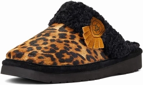 ARIAT Women's Indoor/Outdoor Warm Comfortable Jackie Square Toe Exotic Slippers with Genuine Suede Leather Uppers