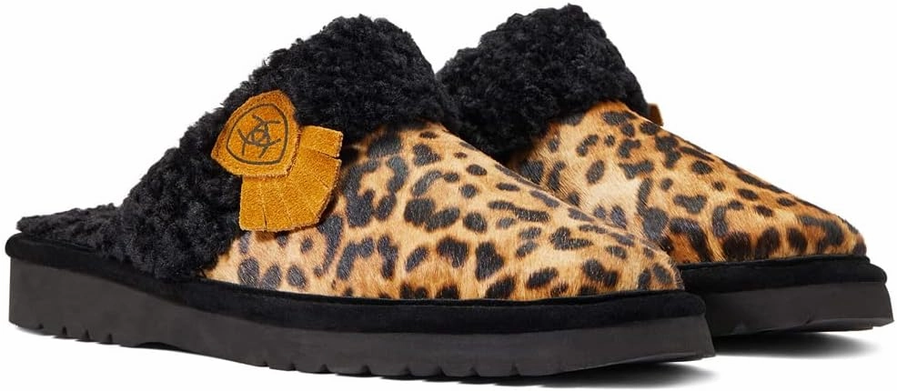 ARIAT Women's Indoor/Outdoor Warm Comfortable Jackie Square Toe Exotic Slippers with Genuine Suede Leather Uppers