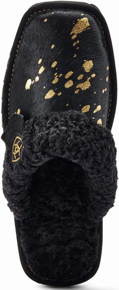 ARIAT Women's Indoor/Outdoor Warm Comfortable Jackie Square Toe Exotic Slippers with Genuine Suede Leather Uppers