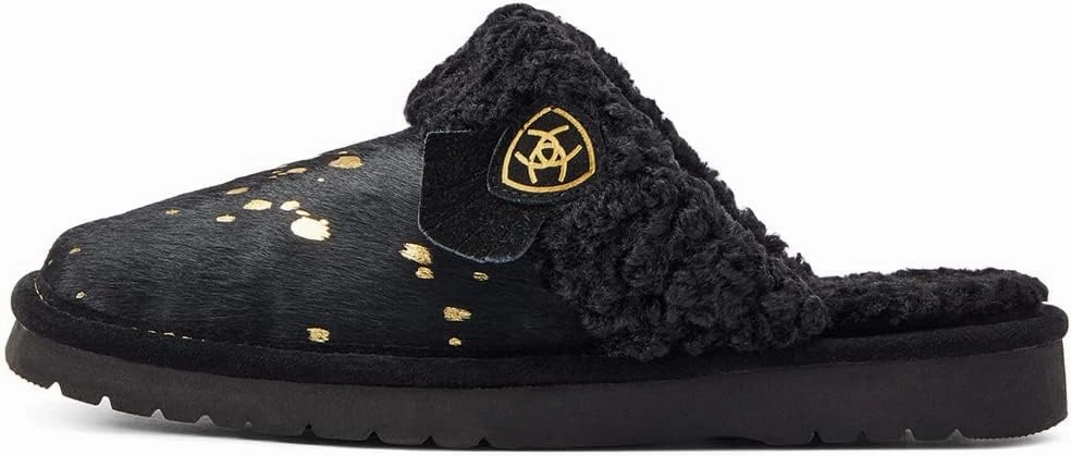 ARIAT Women's Indoor/Outdoor Warm Comfortable Jackie Square Toe Exotic Slippers with Genuine Suede Leather Uppers