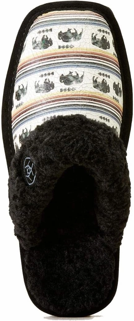 ARIAT Women's Indoor/Outdoor Warm Comfortable Jackie Square Toe Exotic Slippers with Genuine Suede Leather Uppers