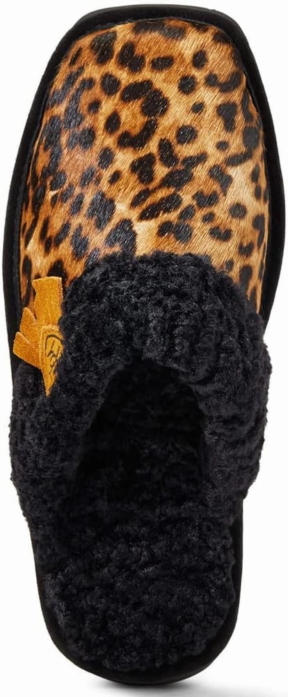 ARIAT Women's Indoor/Outdoor Warm Comfortable Jackie Square Toe Exotic Slippers with Genuine Suede Leather Uppers