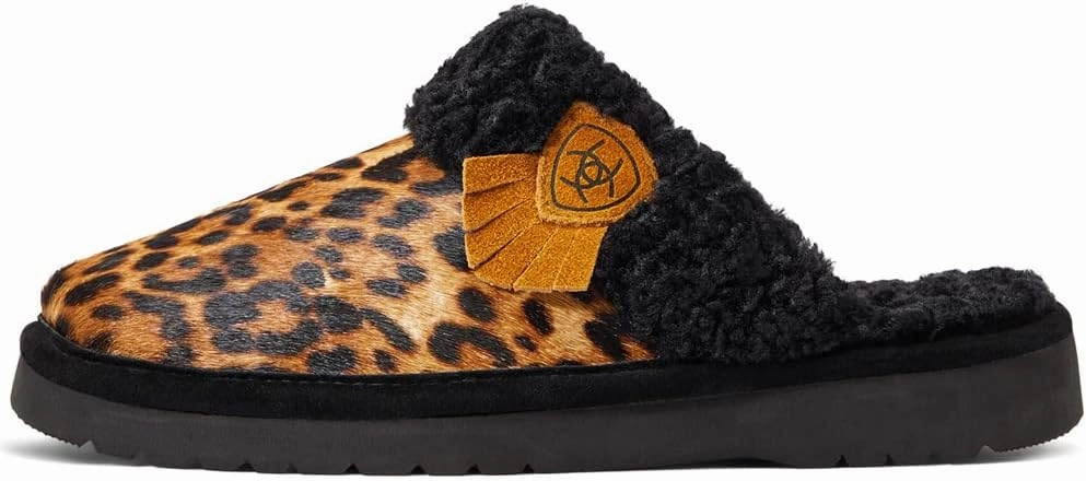 ARIAT Women's Indoor/Outdoor Warm Comfortable Jackie Square Toe Exotic Slippers with Genuine Suede Leather Uppers