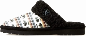 ARIAT Women's Indoor/Outdoor Warm Comfortable Jackie Square Toe Exotic Slippers with Genuine Suede Leather Uppers