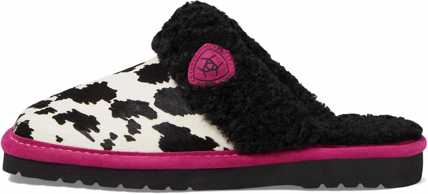 ARIAT Women's Indoor/Outdoor Warm Comfortable Jackie Square Toe Exotic Slippers with Genuine Suede Leather Uppers