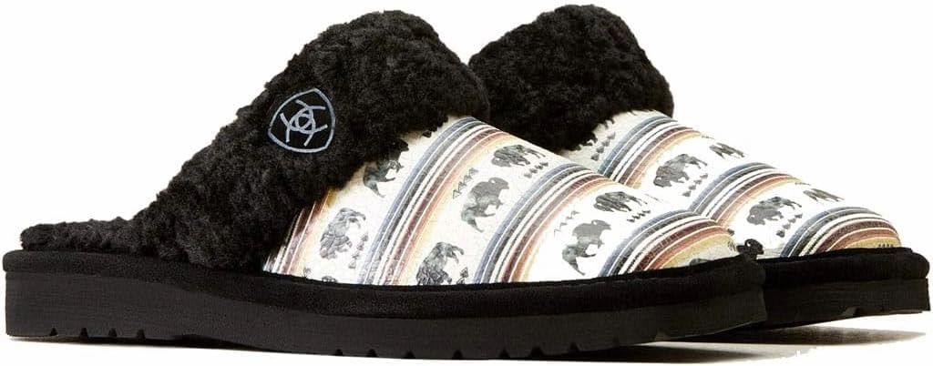 ARIAT Women's Indoor/Outdoor Warm Comfortable Jackie Square Toe Exotic Slippers with Genuine Suede Leather Uppers