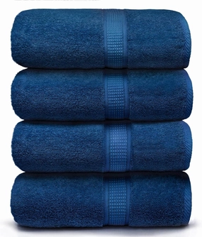 Ariv Premium Bath Towels Pack of 4, 100% Cotton, Large 30" x 52", Super Soft, Highly Absorbent, Quick Dry, Durable, Comfortable, Great Value & Quality, Perfect for Home & Bathroom - Denim