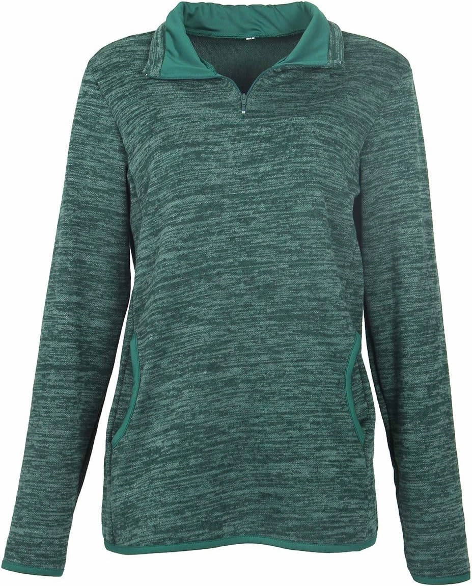 Artfish Women's Women Quarter Zip Casual Pullovers Lightweight Fleece Sweatshirts with Pockets