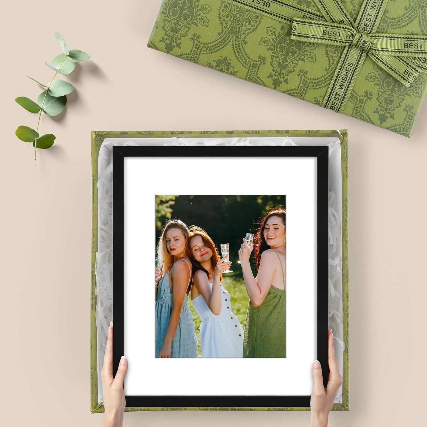 AUEAR 16x20 Picture Frames Set of 6, with Mat for 11x14 or 16x20 without Mat, Composite Wood Gallery Photo Frames with Plexiglass, Wall Mounting (Black)
