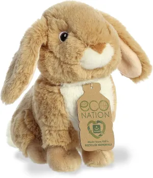 Aurora® Responsibly Made Eco Nation™ Lop-Eared Rabbit Tan Stuffed Animal - Ideal for Playtime Adventures - Perfect for Birthdays or Just Because - Brown 9 Inches