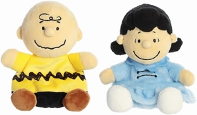 Aurora Peanuts Palm Pal Plush Bundle, Lucy and Charlie Brown