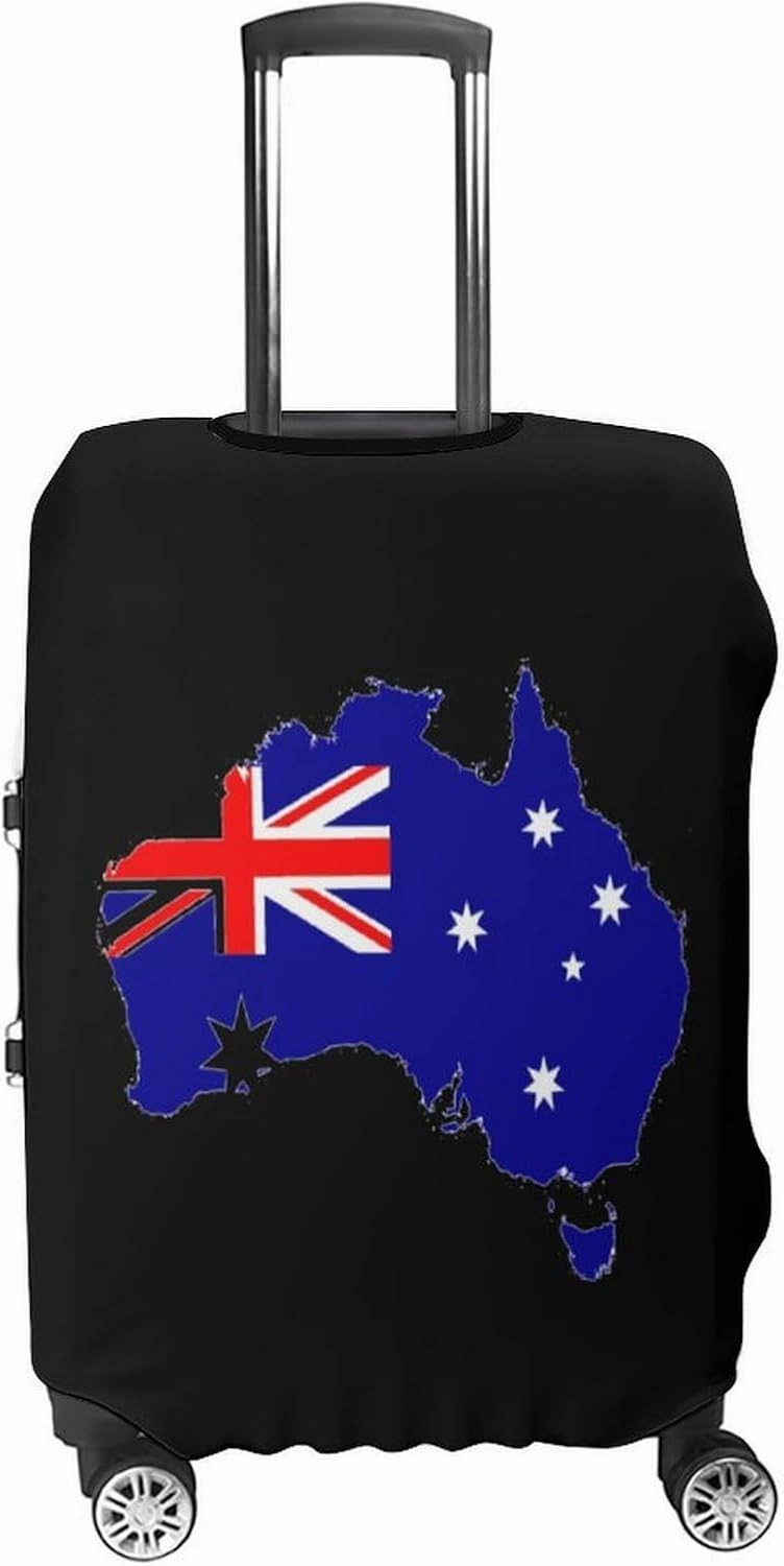 Australia Flag Map Custom Luggage Covers Elastic Travel Suitcase Protector Case Fit 20-30 Inch Baggage