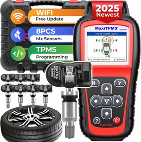 Autel MaxiTPMS TS508WF Kit 2025, TPMS Programming Tool with 8PCS 315 433MHz Sensors (229$), WiFi Ver. of TS508 TS501 Pro TS408s, Relearn/Activate All TPMS Sensor, TPMS Reset, Lifetime Free Update