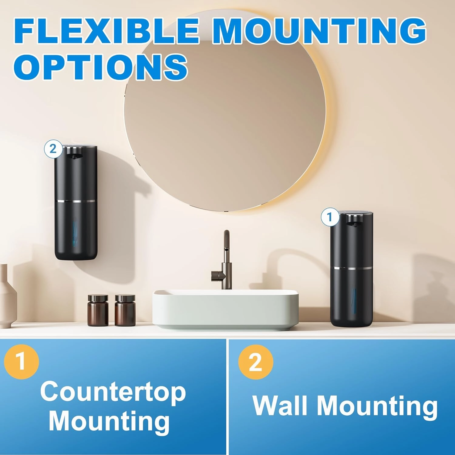 Automatic Foaming Soap Dispenser Foaming Hand Sanitizer Touchless Soap Dispenser Rechargeable with Sensor for Bathroom Kitchen 13.5oz/380ml