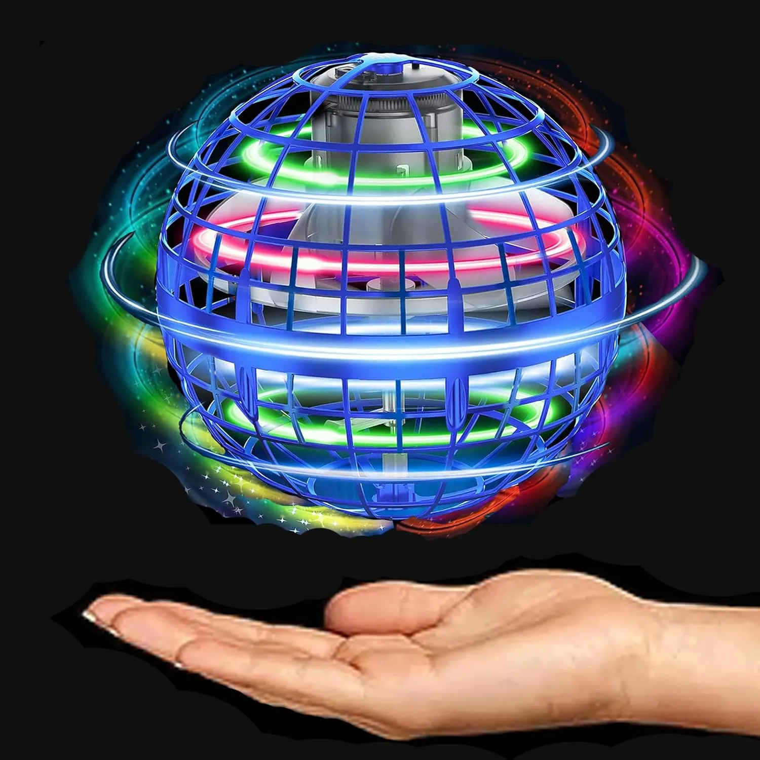 Awesome Flying Orb Ball Toy; Upgraded Gorgeous Boomerang Hover Galaxy Ball. Levitating Hand Controlled Orb. Cool Toys as Gifts for 6 7 8 9 10  Year Old Boys Girls & Adults. (Blue)