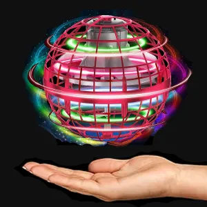 Awesome Flying Orb Ball Toy; Upgraded Gorgeous Boomerang Hover Galaxy Ball. Levitating Hand Controlled Orb. Cool Toys as Gifts for 6 7 8 9 10  Year Old Boys Girls & Adults. (Red)