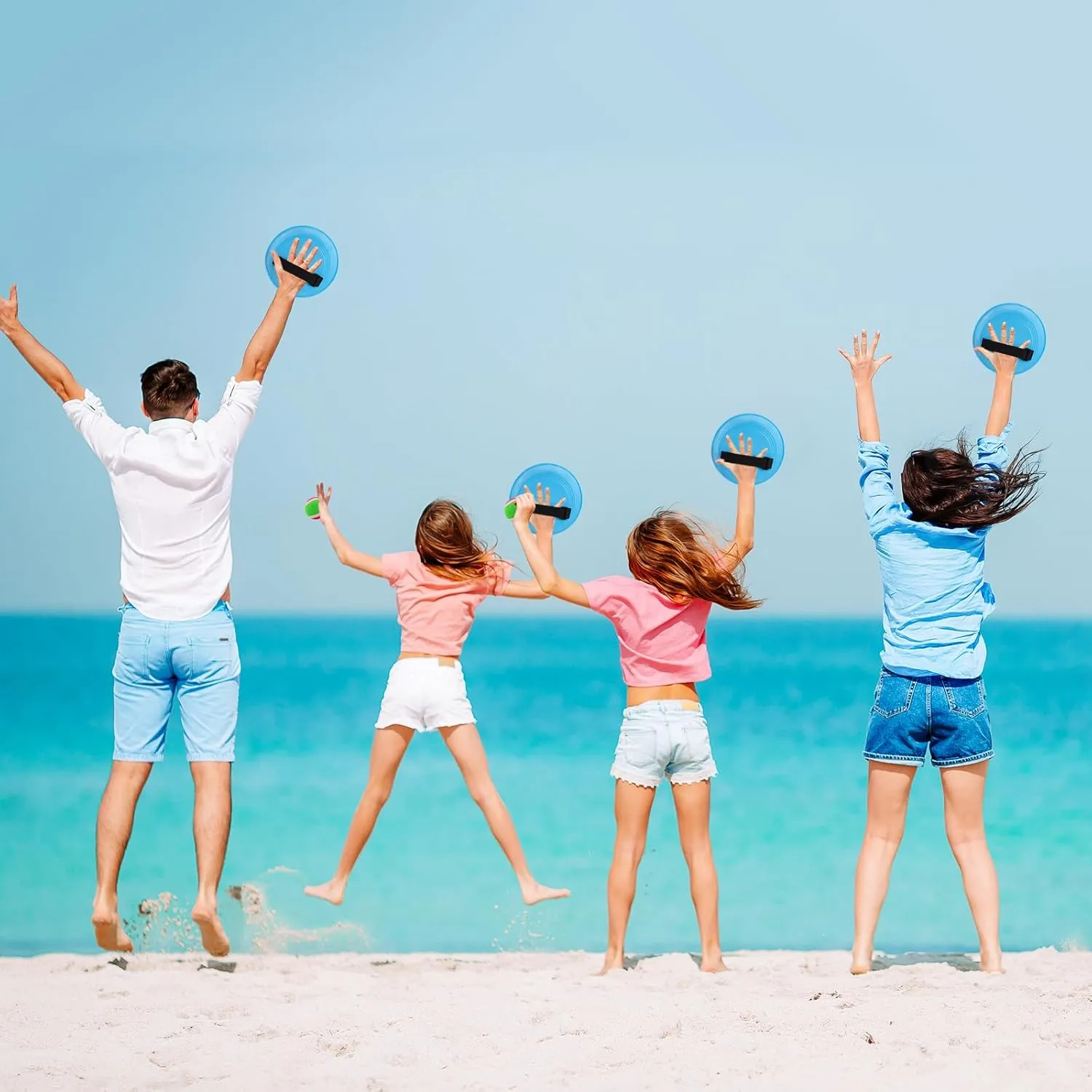 Ayeboovi Toss and Catch Ball Set with 8 Paddles 4 Balls Outdoor Beach Pool Toys for 3 4 5 6 7 8 Year Old Boys Girls Birthday Gift Outside Camping Lawn Yard Games for Kids and Family