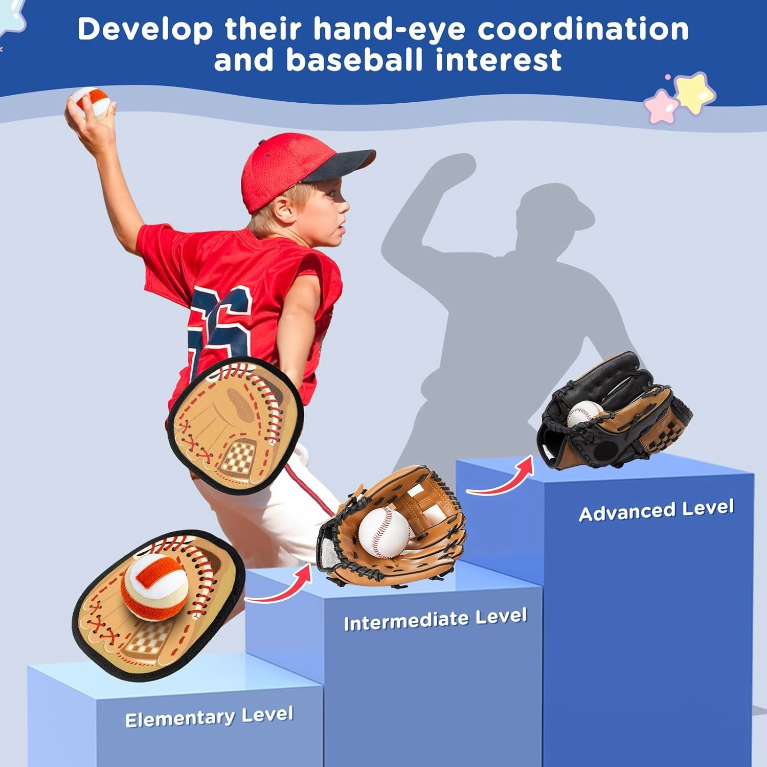 Aywewii Soft Toss and Catch Ball Set Toddler Toys Outdoor Games for 3 4 5  Year Old Kids Boys Girls Outside Beach Pool Yard Baseball Training Glove Toys Games Easter Basket Stuffers Birthday Gifts