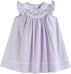 Baby and Girls Smocked Easter Bunny Bishop Dress