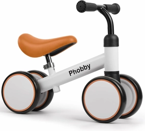 Baby Balance Bike for 1 2 3 Years Old Boys Girls, 4 Wheels Toddler Bike with Adjustable Seat, 12-36 Months Kids First Birthday Toy Gift