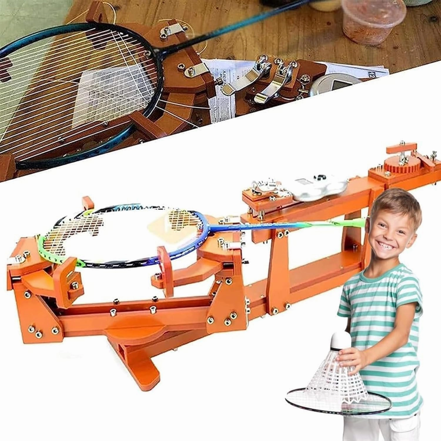 Badminton Racket Stringing Machine, Capstan-Style Personal Stringing Tool for DIY Squash, Tennis, Badminton Rackets