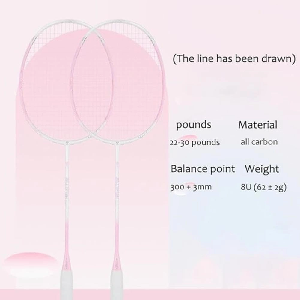 Badminton Rackets,Badminton Racquet,8u Ultra Light All Carbon Fiber Beginner's Offensive and Durable Racket,Suitable for Professional Training and Outdoor Fitness