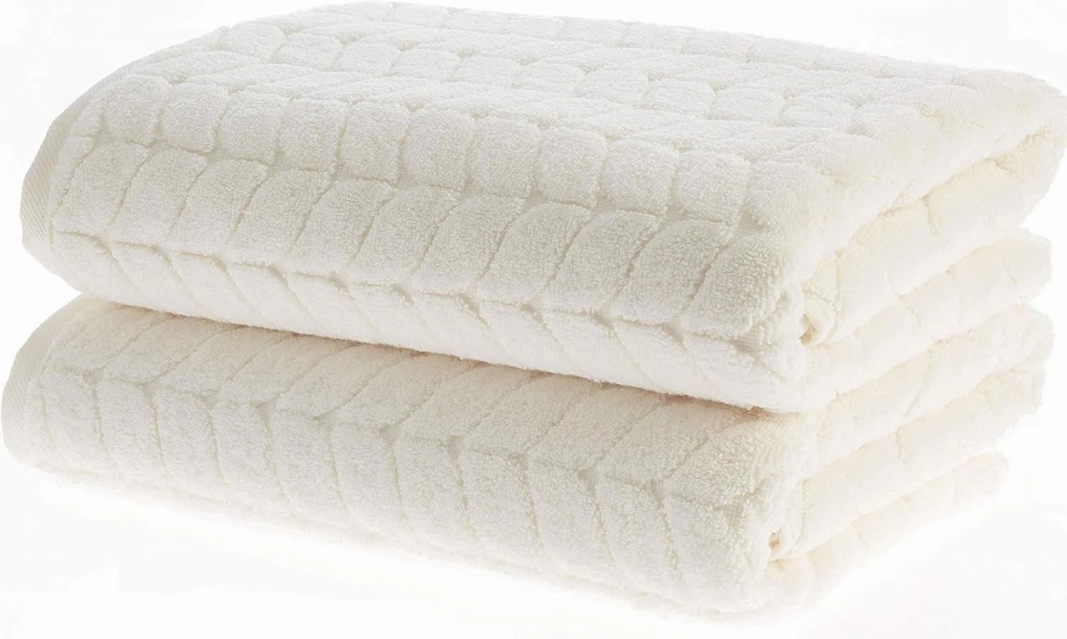 BAGNO MILANO Turkish Bath Towels, Soft Plush Jacquard Luxury Bath Towels, Quick Dry Towel Set (Cream, 6 pcs Towel Set)