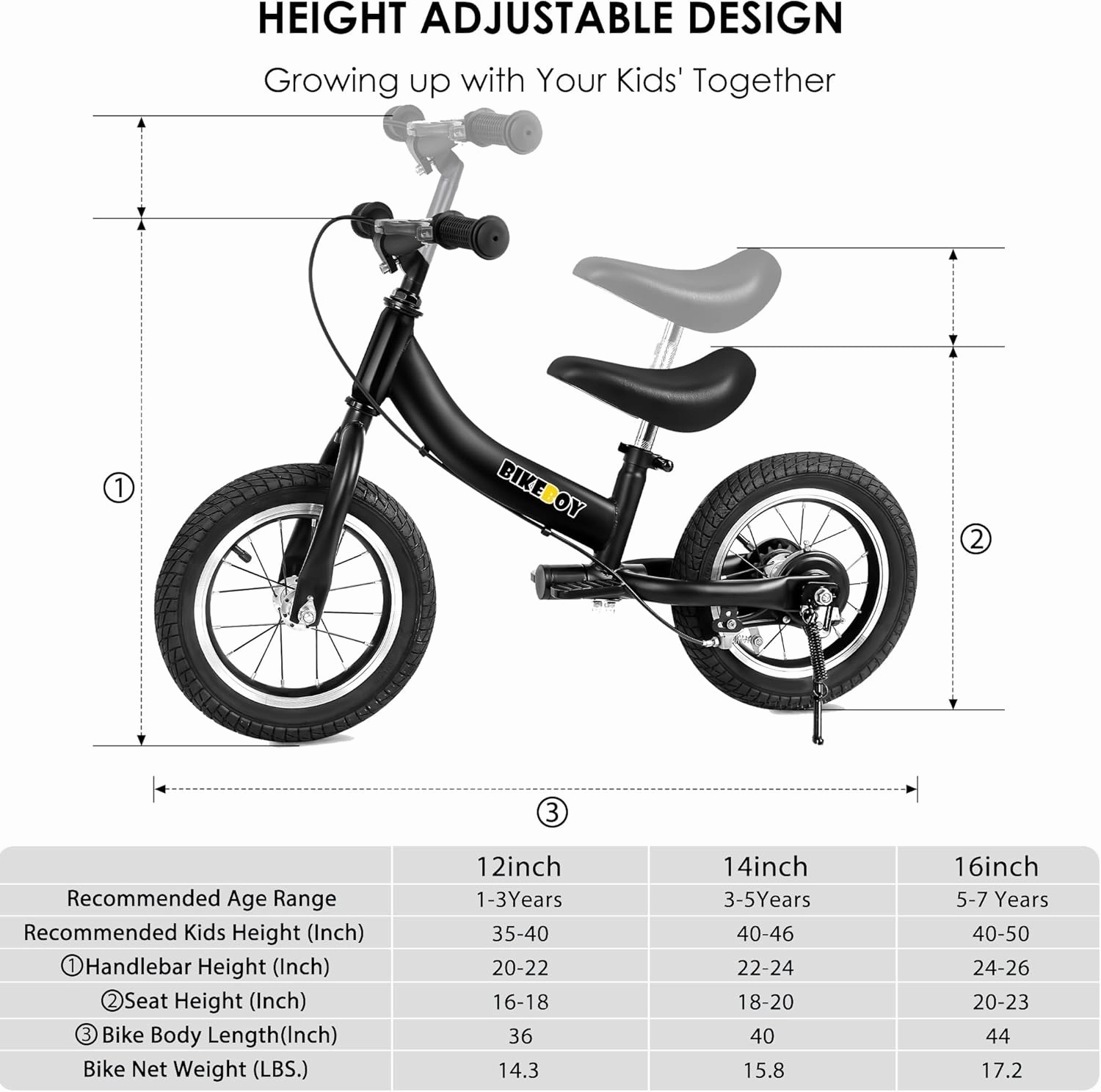 Balance Bike 2 in 1,The Dual Use of a Kids Balance Bike and Toddler Bike, for 2 3 4 5 6 7 Years Old -12 14 16 Inches with Training Theory, Brake, Pedal