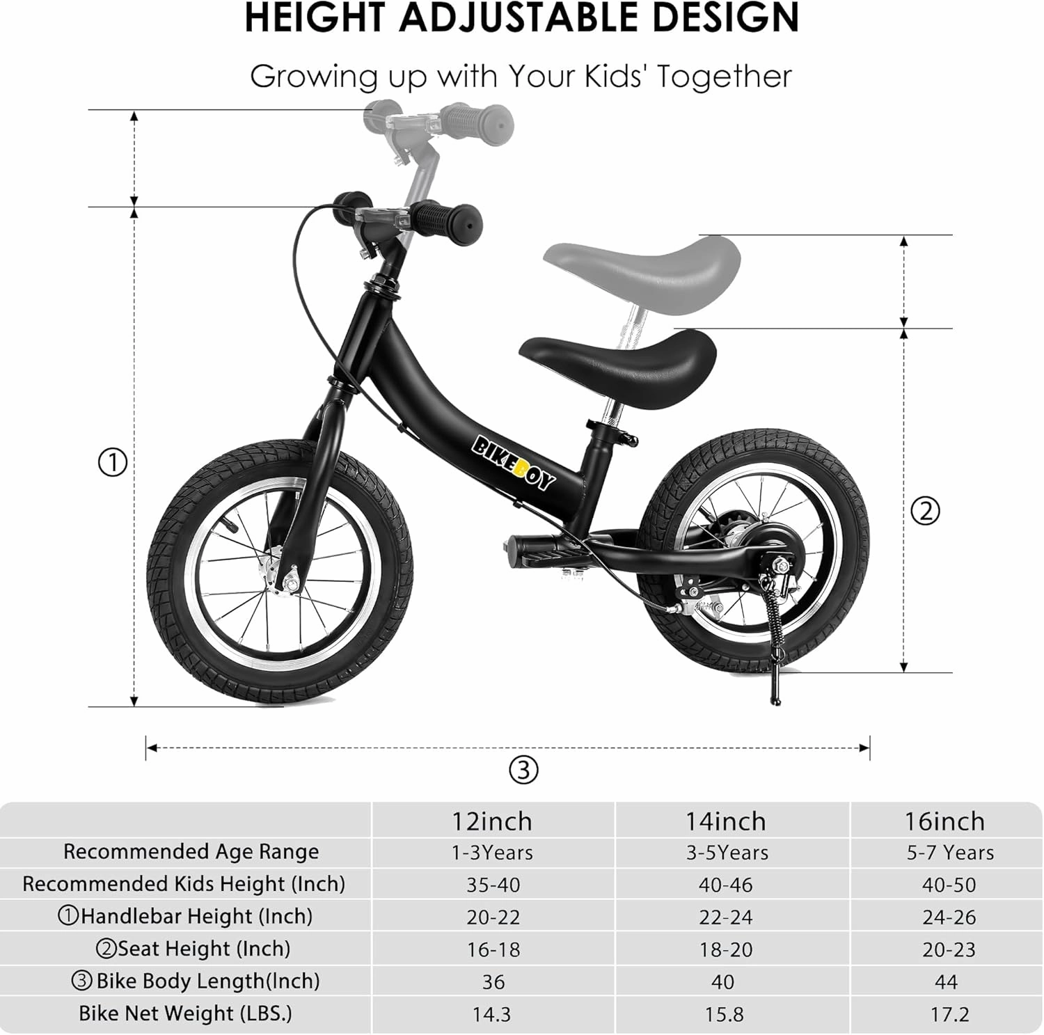 Balance Bike 2 in 1,The Dual Use of a Kids Balance Bike and Toddler Bike, for 2 3 4 5 6 7 Years Old -12 14 16 Inches with Training Theory, Brake, Pedal