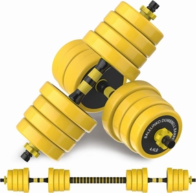 Balelinko Adjustable Barbell, Adjustable Dumbbells Weight Set, Multifunction Weights 2-in-1 Dumbbell Barbell Set, Non-Slip Neoprene Hand, All-Purpose, Home, Gym, Office